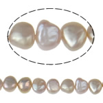 Barock kultivierten Süßwassersee Perlen, Natürliche kultivierte Süßwasserperlen, natürlich, hellviolett, Grade A, 7-8mm, Bohrung:ca. 0.8mm, Länge:15 ZollInch, verkauft von Strang