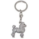 Rhinestone Zinc Alloy Key Chain, Dog, with rhinestone, nickel, lead & cadmium free Approx 26mm Inch 