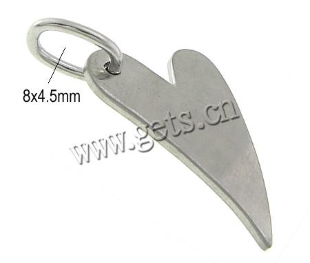 Stainless Steel Tag Charm, Heart, Customized, original color, 18x27x1.3mm, Hole:Approx 8x4.5mm, Sold By PC