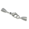 Stainless Steel Lobster Claw Cord Clasp, with end cap, original color  38mm Approx 1.5mm 