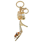 Rhinestone Zinc Alloy Key Chain, with enamel, iron lobster clasp, Shoes, with rhinestone, nickel, lead & cadmium free Approx 26mm .8 Inch 
