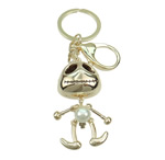bijoux de porte-clés en Alliage de zinc, avec perles de rocaille en verre, protéger l'environnement, sans nickel, plomb et cadmium Environ 26mm .7 pouce, Vendu par brin
