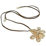 Fashion Iron Necklace, Zinc Alloy, Flower, with rhinestone, nickel, lead & cadmium free Inch 