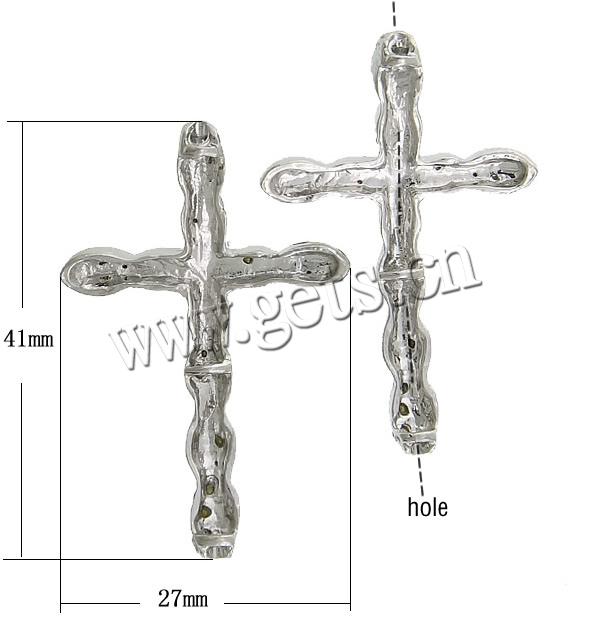 Rhinestone Zinc Alloy Connector, with enamel, Cross, plated, Customized & enamel & with rhinestone, more colors for choice, 41x27x3mm, Hole:Approx 2mm, Sold By PC