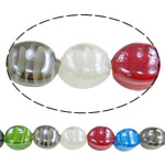 Plattierte Lampwork Perlen, oval, gemischte Farben, 17x14x7mm, Bohrung:ca. 2-2.5mm, Länge:16 ZollInch, 10SträngeStrang/Tasche, 26PCs/Strang, verkauft von Tasche
