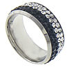 Нержавеющая сталь Rhinestone палец кольцо, нержавеющая сталь, с клей, со стразами, размер:6.5, продается PC