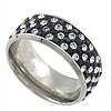 Rhinestone Stainless Steel Finger Ring, with Rhinestone Clay Pave, with rhinestone, US Ring .5 