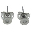 Stainless Steel Earring Stud Component, original color 0.7mm 
