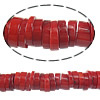 Natural Coral Beads, Flat Round, red, Grade A, 1.5-5x9.5-10.5mm Approx 1mm .5 Inch, Approx 