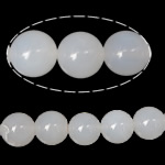 weiße Jade Perle, rund, 10mm, Bohrung:ca. 0.8-1.5mm, Länge:ca. 15 ZollInch, ca. 37PCs/Strang, verkauft von Strang