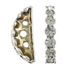 Half Round Bridge Rhinestone Spacer, Brass, Moon, silver color plated  & with rhinestone Approx 1.5-2mm 