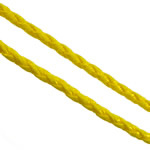 Cuerda de PU, Cuero de PU, hecho a mano, trenzado & más tamaños para la opción, amarillo, 100patiospatio/Grupo, Vendido por Grupo