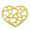 Brass Stamping Pendants, Heart, plated 