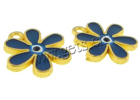 Zinc Alloy Flower Pendants, plated, 6 petal & Customized & enamel, more colors for choice, 17x15x2mm, Hole:Approx 1.5mm, Sold By PC