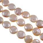 Coin Cultured Freshwater Pearl Beads, pink, 13-15mm Approx 0.8mm Inch, Approx 