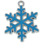 Zinc Alloy Christmas Pendants, Snowflake, enamel, blue, nickel, lead & cadmium free Approx 2mm 