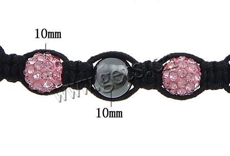 Горный хрусталь Шамбала браслеты, Кристаллы, с вощеный шнур & гематит, Много цветов для выбора, 10mm, 8mm, длина:Приблизительно 7-12 дюймовый, продается Strand