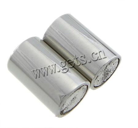 Runder Edelstahl Magnetverschluss, Rohr, plattiert, Kundenindividuell, keine, 7.5x20mm, Bohrung:ca. 6.2mm, verkauft von PC