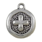 Zinc Alloy Flat Round Pendants, plated Approx 2mm 