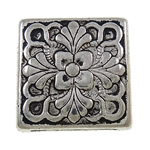 Zinc Alloy Slide Charm, Square, plated Approx 