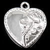Sterling Silver Heart Pendants, 925 Sterling Silver, plated Approx 1.5mm 