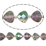 Dreieckiger Kristall Perlen, plattiert, facettierte, 13x12x7.5mm, Bohrung:ca. 1.5mm, Länge:5.7 ZollInch, 50SträngeStrang/Menge, verkauft von Menge