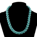 Бирюзовый ожерелье ювелирного изделия, Синтетическая бирюза, цинковый сплав Замок-карабин, голубой длина:Приблизительно 20 дюймовый, продается Strand