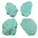 Cabujón de Turquesa Natural, Pepitas, azul turquesa, 27-32x39-43x5-7mm, agujero:aproximado 1.2mm, aproximado 68PCs/KG, Vendido por KG