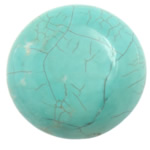 Natural Turquoise Cabochon, Flat Round, flat back, green 