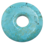 Colgantes de turquesa natural, Donut, verde, 35x35x5.5mm, Vendido por UD