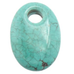 Natural Turquoise Pendants, Oval, green Approx 10mm 