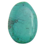 Pendentifs Turquoise naturelle, ovale, vert Environ 1.2mm, Vendu par PC