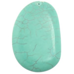 Pendentifs Turquoise naturelle, ovale, vert Environ 1mm, Vendu par PC