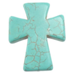 Synthetic Turquoise Beads, Cross, green Approx 1.5mm 
