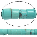Perles turquoise naturelles teintées, Turquoise teint, tube, vert Environ 1mm Environ 15 Vendu par brin