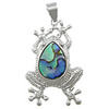Abalone Shell Pendants, Brass, with Abalone Shell, Frog, platinum color plated Approx 