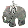 Brass Shell Pendants, with Black Shell, Elephant, platinum color plated Approx 