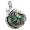 Resin Shell Pendants, Brass, with Shell & Resin, Round, platinum color plated Approx 