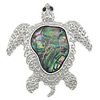 Abalone Shell Pendants, Brass, with Abalone Shell, Turtle, platinum color plated, with rhinestone Approx 9mm 