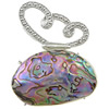 Abalone Shell Pendants, Brass, with Abalone Shell, platinum color plated 