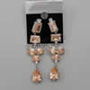 Cubic Zircon (CZ) Drop Earring, Brass, Teardrop, platinum color plated, with cubic zirconia & faceted Grade AAA Approx 2 Inch 