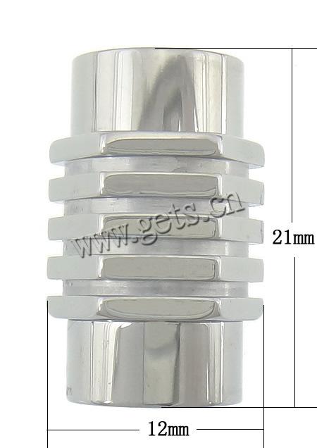 Runder Edelstahl Magnetverschluss, Rohr, plattiert, Kundenindividuell, keine, 21x12mm, Bohrung:ca. 10mm, verkauft von PC