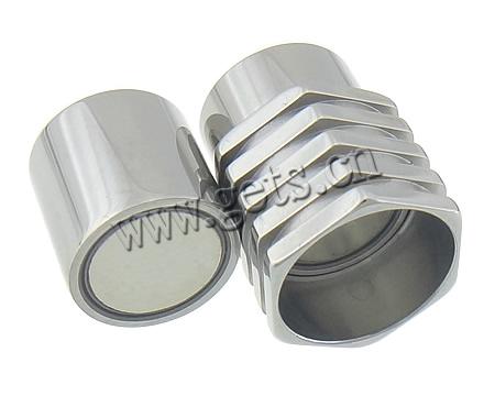 Round Stainless Steel Magnetic Clasp, Tube, plated, Customized, more colors for choice, 21x12mm, Hole:Approx 10mm, Sold By PC