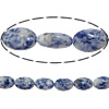 Blue Spot Beads, Oval Inch 