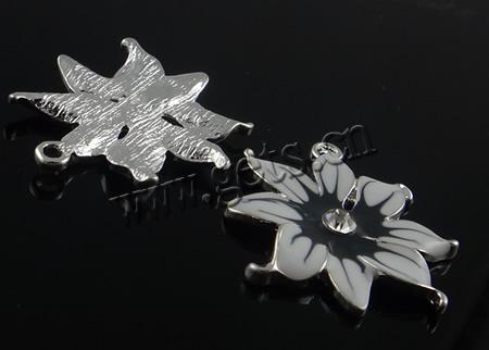 pendentifs de fleur en alliage zinc, alliage de zinc, Placage, émail & avec strass, plus de couleurs à choisir, Trou:Environ 2mm, Vendu par PC