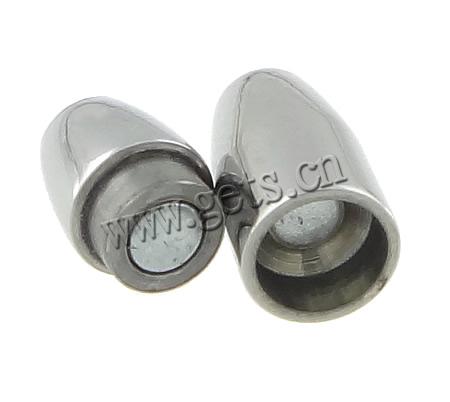 Round Stainless Steel Magnetic Clasp, Oval, plated, Customized, more colors for choice, 16x6mm, Hole:Approx 2mm, Sold By PC