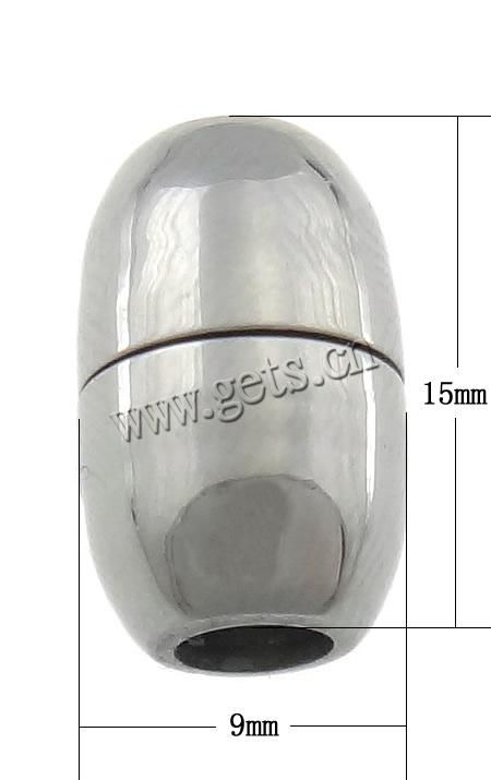 Круглая нержавеющая сталь Магнитная застежка, Овальная форма, Другое покрытие, Индивидуальные, Много цветов для выбора, 15x9mm, отверстие:Приблизительно 4mm, продается PC