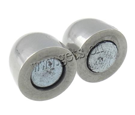 Runder Edelstahl Magnetverschluss, oval, plattiert, Kundenindividuell, keine, 15x9mm, Bohrung:ca. 4mm, verkauft von PC