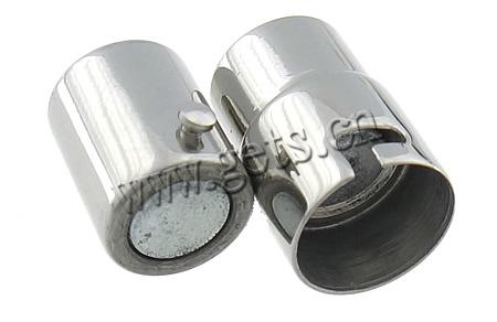 Runder Edelstahl Magnetverschluss, Rohr, plattiert, Kundenindividuell, keine, 15x6mm, Bohrung:ca. 3mm, verkauft von PC