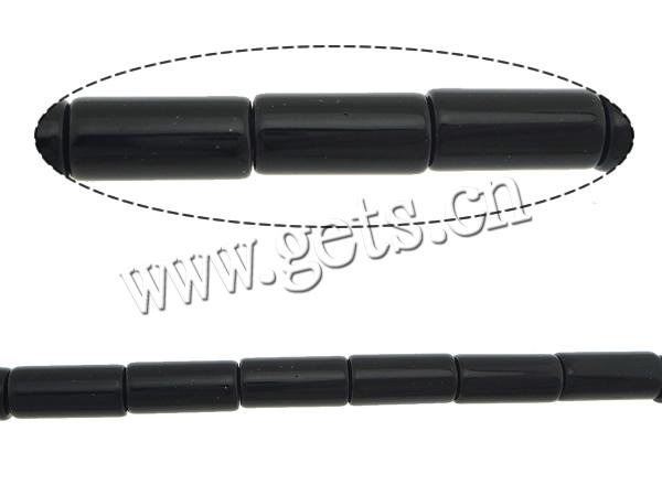 Pierre noire naturel, tube, multiple tailles pour le choix, Trou:Environ 1.5mm, Longueur:Environ 16 pouce, Vendu par brin